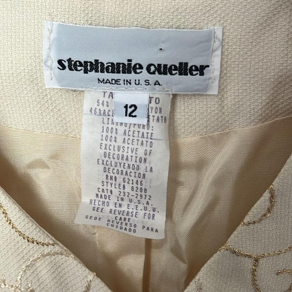 90s embroidery Vest – NWOT Champagne Gold w/ mother of pearl Buttons (12) - Picture 2 of 4